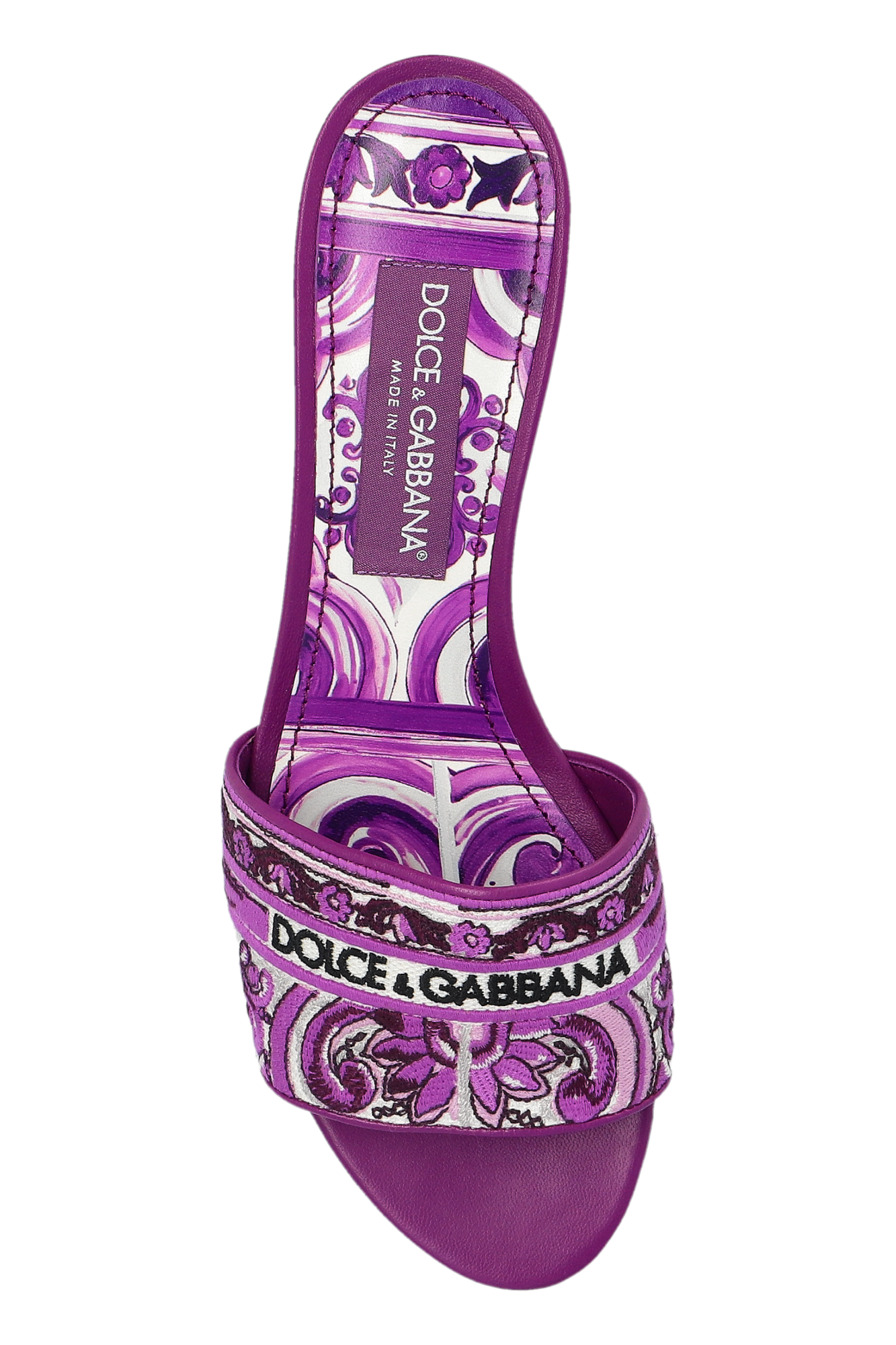 DOLCE&GABBANA 25SS マジョルカ刺繍 ウェッジサンダル*パープル Dolce & Gabbana Wedge sandals for Women | Online Sale up to